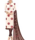 White Embroidered Silk Salwar