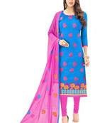 Blue Embroidered Silk Salwar