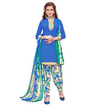 Blue Plain Crepe Salwar 1