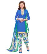 Blue Plain Crepe Salwar