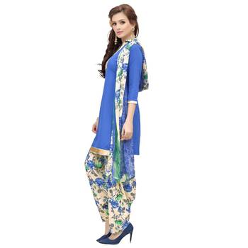 Blue Plain Crepe Salwar 3