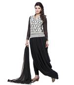 Black Embroidered Georgette Salwar