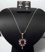 CZ Ruby Red Designer Pendant 016