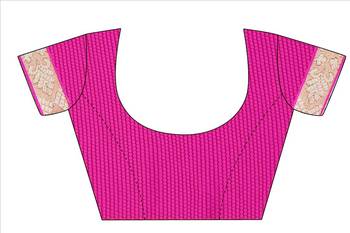 Pink embroidered lycra saree with blouse 5