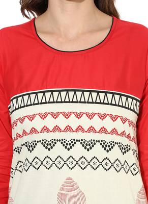 Off_White Printed cotton stitched kurti 6