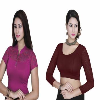 Rani and brown solid stitched blouse 1