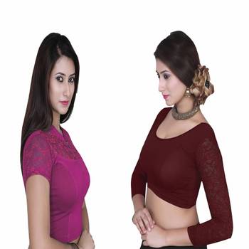Rani and brown solid stitched blouse 2