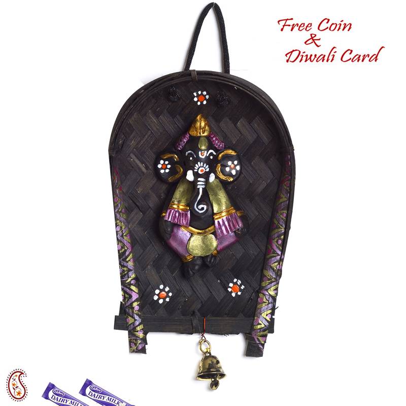 Aapno Rajasthan Multicolor Terracotta Ganesh Wall Hanging Showpiece