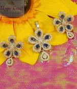 Flower Power CZ Pendent Earring Jewellery 
