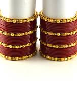 Brass Bangles Colour Red