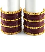 Brass Bangles Colour Maroon