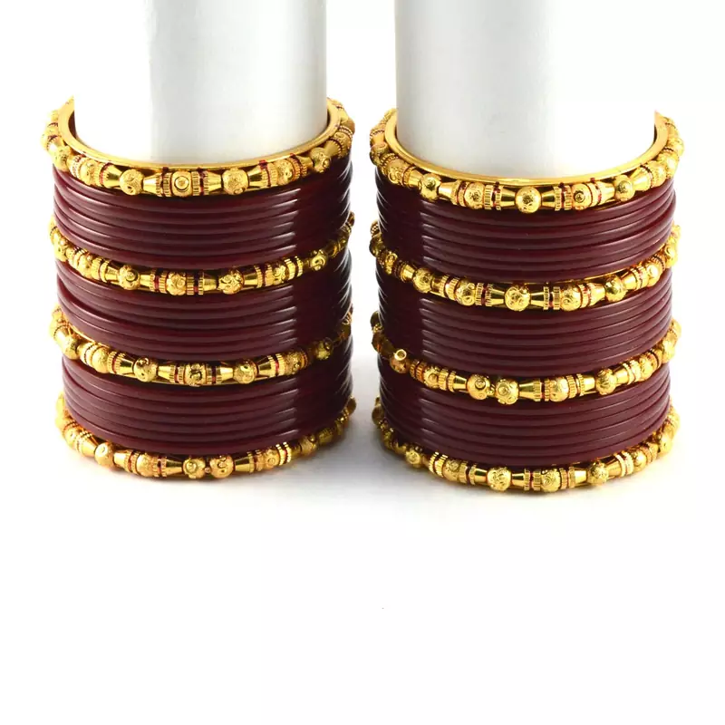 Brass Bangles Colour Maroon