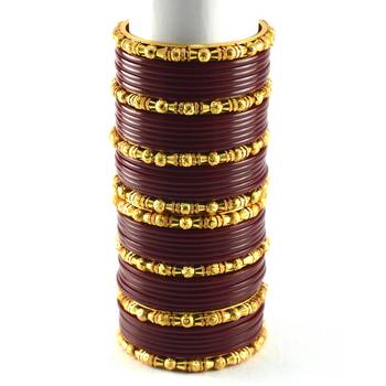Brass Bangles Colour Maroon 2