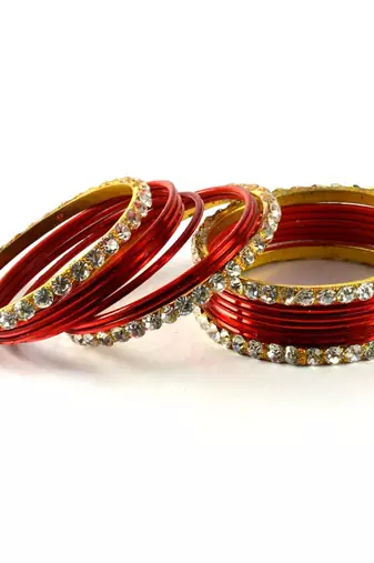 Dazzling Bangles Colour Red