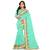 Sky blue embroidered faux georgette saree with blouse