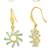 Flower Studed Crystal American Diamond Pearl 18K Gold Plated Bass Stud Earrings Combo For Women