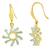 Flower Studed Crystal American Diamond Pearl 18K Gold Plated Bass Stud Earrings Combo For Women