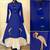 Blue embroidered chanderi long-kurtis