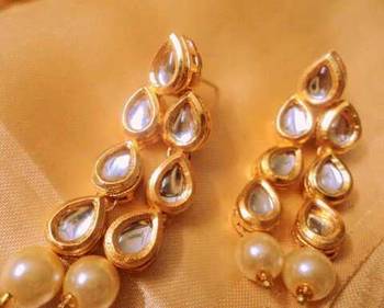 Kundan Gold Plated Danglers 1