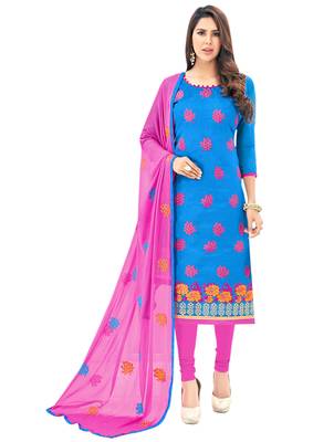 Blue embroidered silk salwar 1