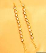 Kundan Meenakari Pear Shaped Ear Chains