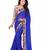 Blue printed Georgette saree with blouse