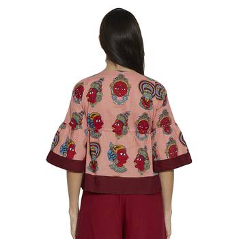 pink cotton stitched tops 3