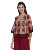 pink cotton stitched tops