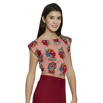 pink cotton stitched tops 1