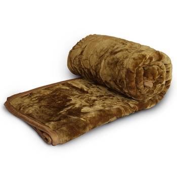 Floral Embossed Print Soft Double Bed Mink Blanket 1