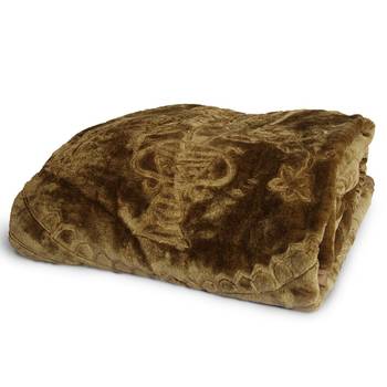 Floral Embossed Print Soft Double Bed Mink Blanket 4