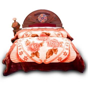 Luxurious Floral Designer Double Bed Mink Blanket 2