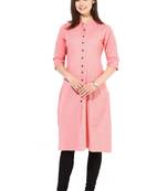 pink plain rayon stitched kurti