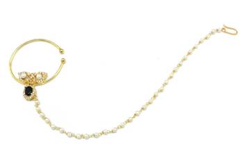 Rajasthani Nath Nose Ring Decorated With Amercian Diamond   2