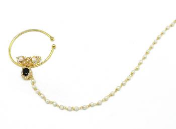 Rajasthani Nath Nose Ring Decorated With Amercian Diamond   3
