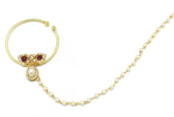 Rajasthani Nath Nose Ring Decorated With Amercian Diamond   4