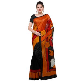 black printed bhagalpuri silk fashion bhagalpuri silk sarees with blouse 1