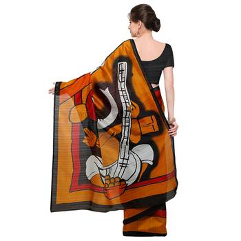 black printed bhagalpuri silk fashion bhagalpuri silk sarees with blouse 3