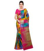 multicolor printed bhagalpuri silk fashion bhagalpuri silk sarees with blouse