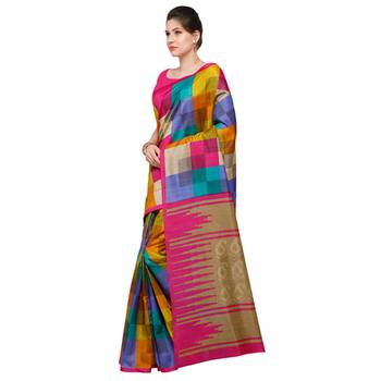 multicolor printed bhagalpuri silk fashion bhagalpuri silk sarees with blouse 5