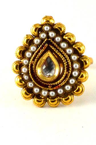 Adjustable Polki Ring