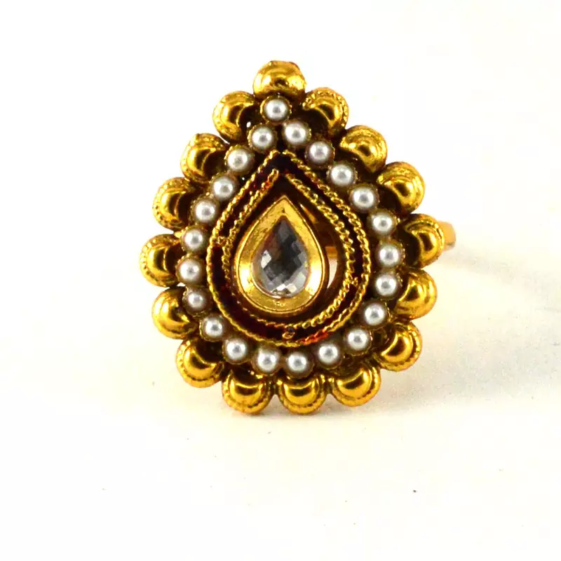 Adjustable Polki Ring