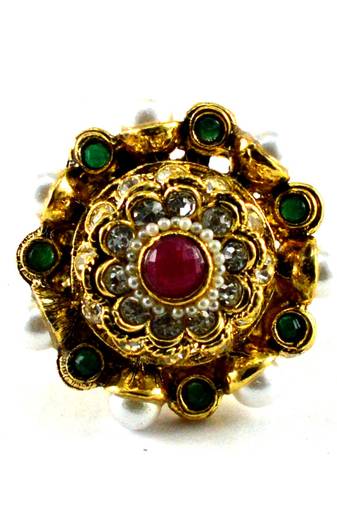 Potta Kundan Adjustable Ring