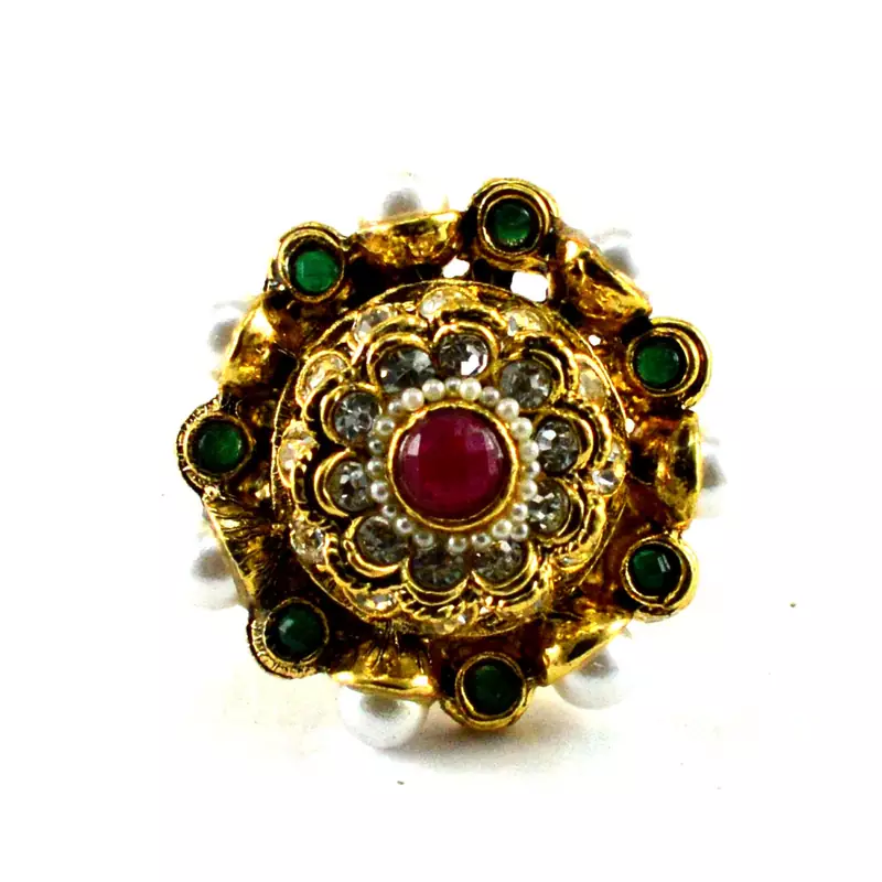 Potta Kundan Adjustable Ring