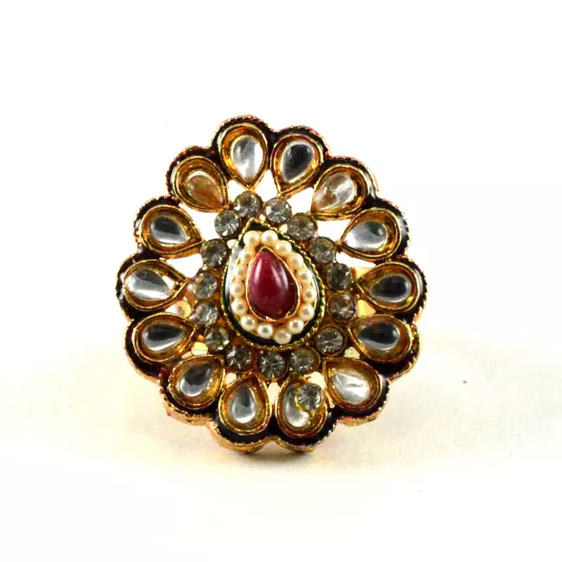 Potta Kundan Adjustable Ring