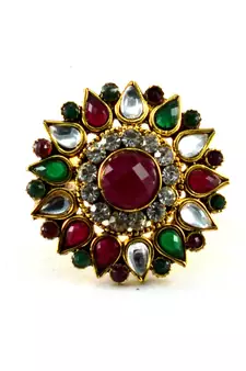 Potta Kundan Adjustable Ring