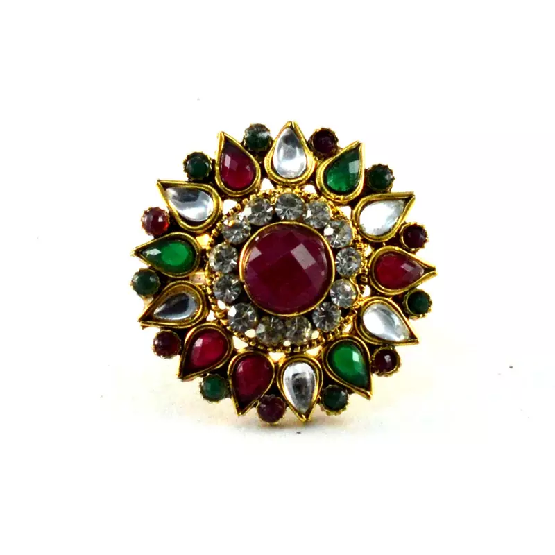 Potta Kundan Adjustable Ring