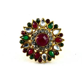 Potta Kundan Adjustable Ring 2