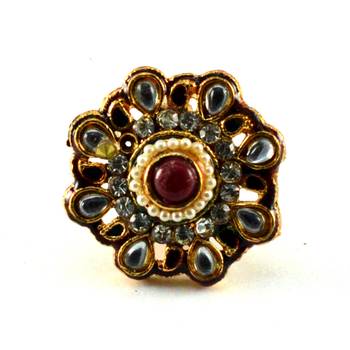 Potta Kundan Adjustable Ring 1