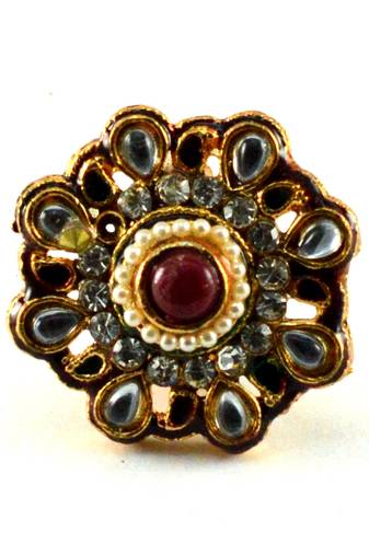 Potta Kundan Adjustable Ring